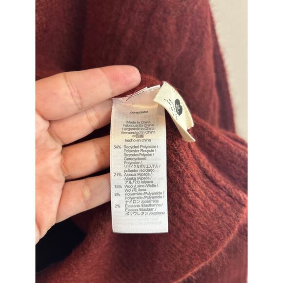 NWT Madewell Plus Cable Havener Pullover Sweater Alpaca Size 3X Heather Auburn - Picture 8 of 9